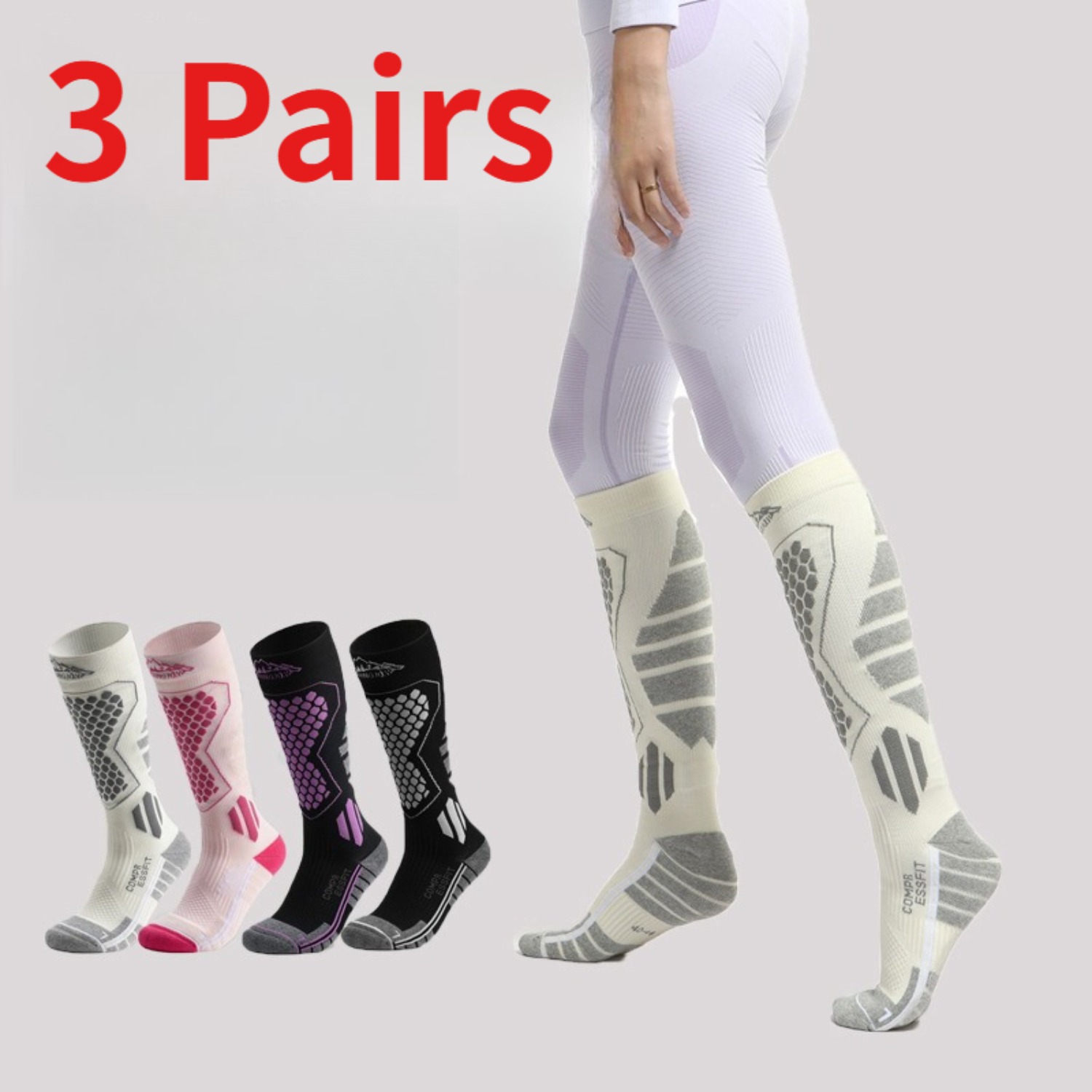Thermal Sock Winter - 3 Pairs Ski Socks Winter Thermal