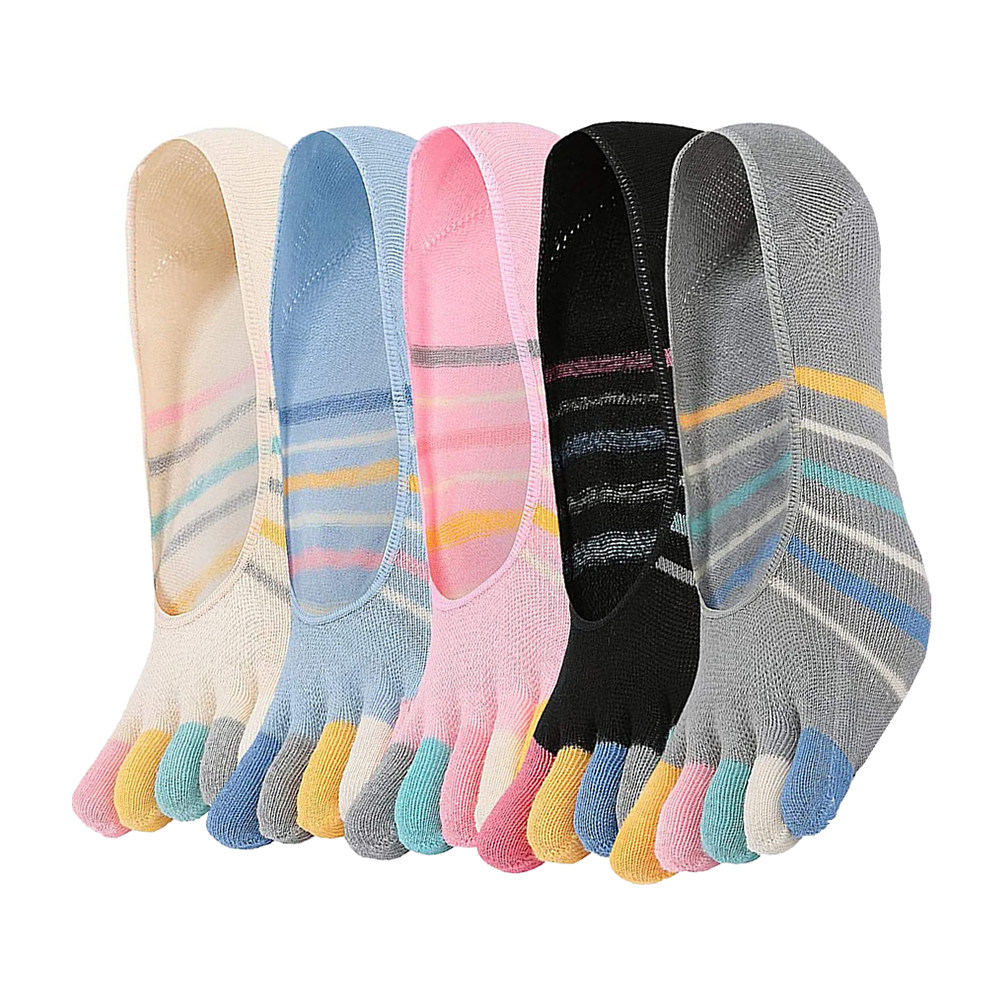 Womens Five Toe Yoga Socks 5 P - Invisibility Sock Loafer 评论和价格