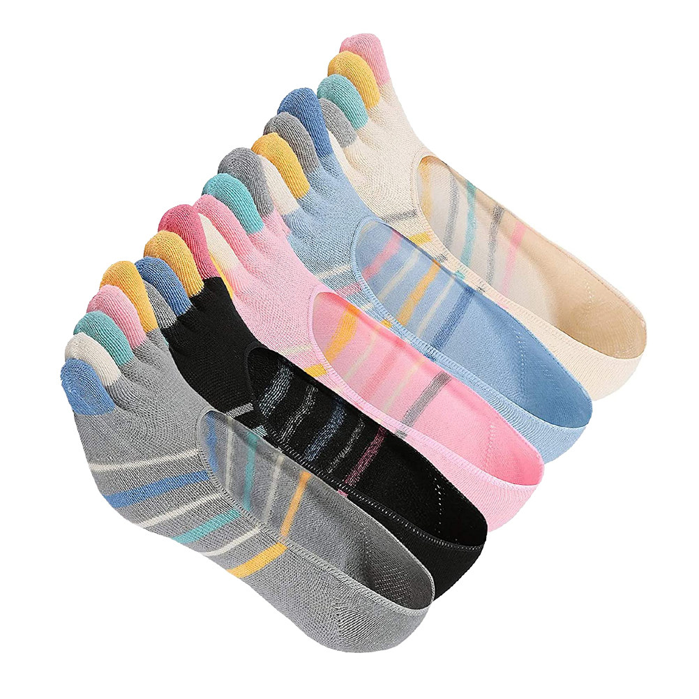 Womens Five Toe Yoga Socks 5 P - Invisibility Sock Loafer 评论和价格
